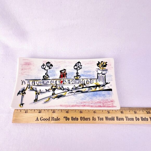 Gien Jolie Paris Letter Tray 7.5" x 4" Caroline Saint Georges France Ceramic - Picture 9 of 10